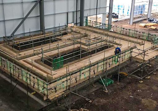 A commercial scaffold structure